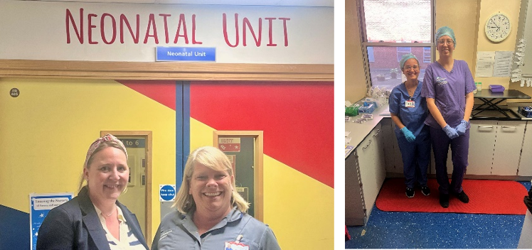 The Preemie team meeting with neonatal research nurses and milk kitchen staff at the Princess Anne NICU, University Hospital Southampton.